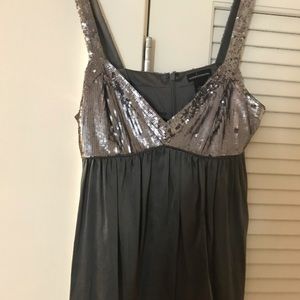 Moda International Sequins Black Top, Size M